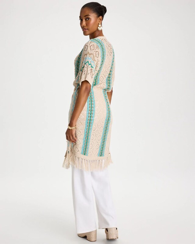Rainbow Crochet Pointelle Vest - image 3